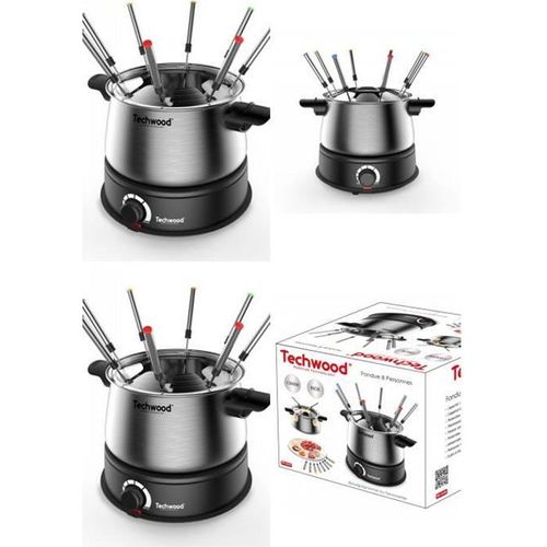 APPAREIL A FONDUE 8 PERSONNES EN INOX 1500W CAPACITE 1,4 L anti-projections Thermostat réglable