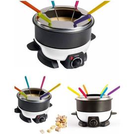 Appareil à fondue électrique 6 personnes Service à fondue 800W Caquelon 2L  Anti-adhésif 6 Fourchettes