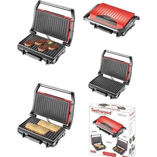 APPAREIL Grill Viande / Panini / Bac récupérateur de graisse anti-adhésive 1500W Haute qualité