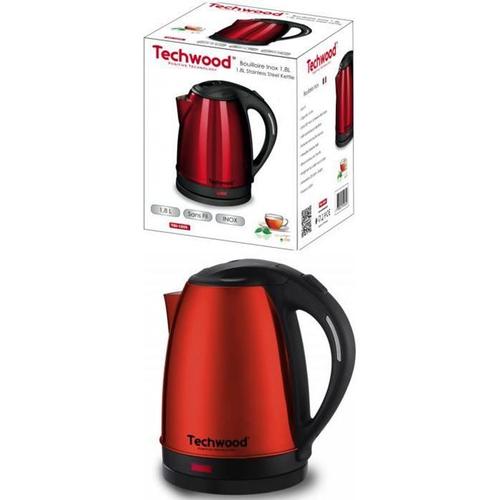 Bouilloire Inox Rouge 1,8L Sans Fil 1,8 Litre 1500W Arre?t automatique Rouge