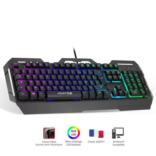 Clavier PRO GAMING Mécanique METAL LED RGB GTA-250 Anti-Gosthing avancé avec N-Key Rollover.
