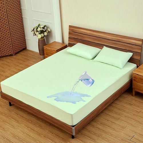 Protege Matelas 160x200 Impermeable,Couvre-Lit Imperméable En Tissu Éponge De Bambou,Vert Gazon