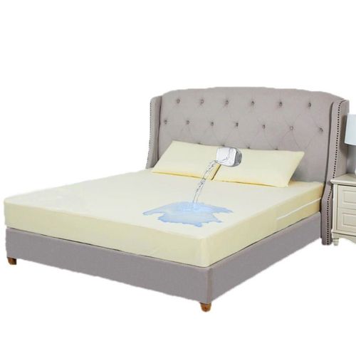 Protege Matelas 160x200 Impermeable,Couvre-Lit En Polyester Tricoté Imperméable Et Respirant,Jaune