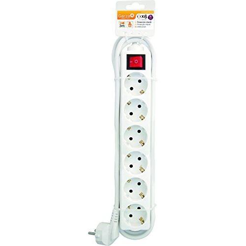 Garza Basic Power - Coupe-circuit - CA 250 V - 3680 Watt - connecteurs de sortie : 6 - 3 m - blanc