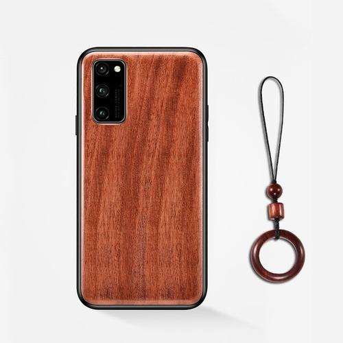 Coque Rigide En Bois Véritable Antichoc Avec Lanière En Bois Étui Arrière Pour Huawei P40 Pro Lite Nova 7i 6se P30 Mate 30 Pro