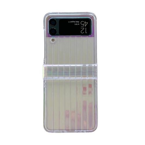 Flip4 Pour Samsung Galaxy Z Flip 4 3 5g Couverture Bagages Rayure Laser Dégradé Antichoc Dur Pare-Chocs Replier Coque Fundas