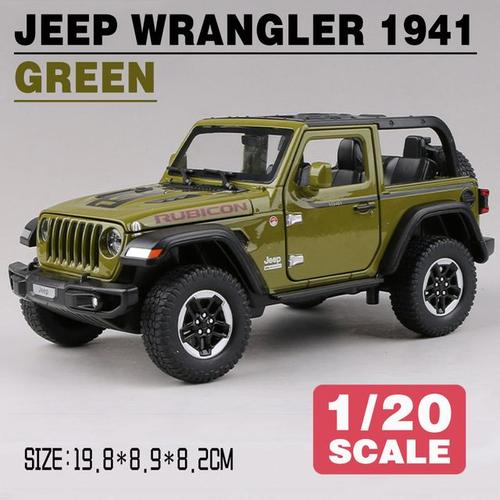 Échelle 1/20 Jeep Wrangler Rubicon Métal Moulé Sous Pression En Alliage Jouets Voitures Modèles Camions Pour Garçons Enfants Enfants Véhicules Passe-Temps Et Objets De Collection Sans Boîte D?Origine