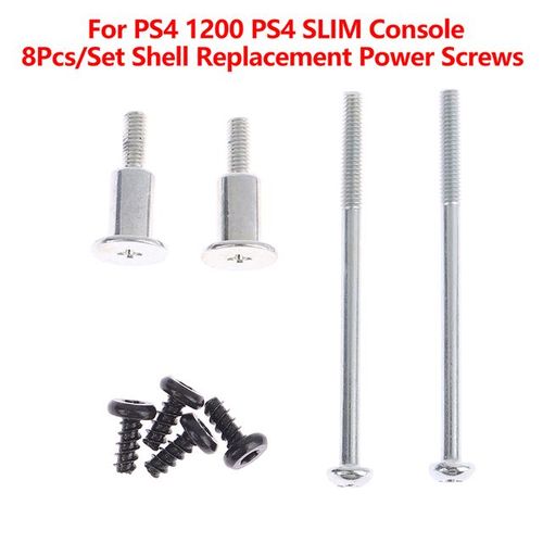 8pcs/1set Coquille De Remplacement Vis Ensemble Pour Ps4 1200 Ps4 Console Mince Logement Shell Set Remplacement Alimentation Vis