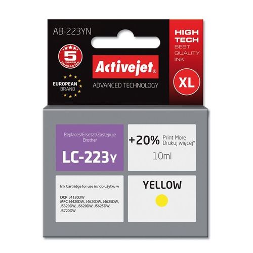 Activejet AB-223YN cartouche d'encre Compatible Jaune 1 pièce(s)