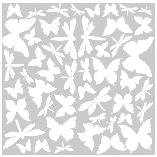 ROOMMATES Lot de 80 stickers PAPILLONS ET LIBELLULES LUMINEUX repositionnables 4 feuilles de 10,1 x 44,1 cm