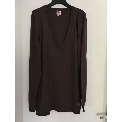 Pull Long Dorotennis Viscose Taille 42 Marron