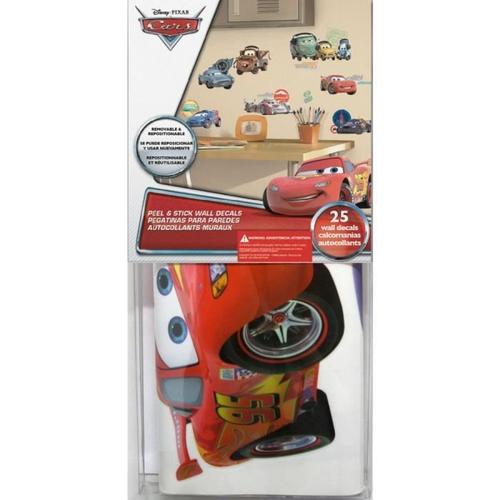 ROOMMATES Lot de 26 stickers DISNEY CARS 2 Flash McQueen repositionnables 4 feuilles de 10,1 x 44,1 cm