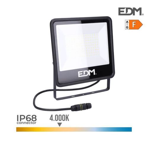 Projecteur Led 100w 8200lm 4000k Lumière Du Jour Noir Série 24.6x22.8x2.9cm