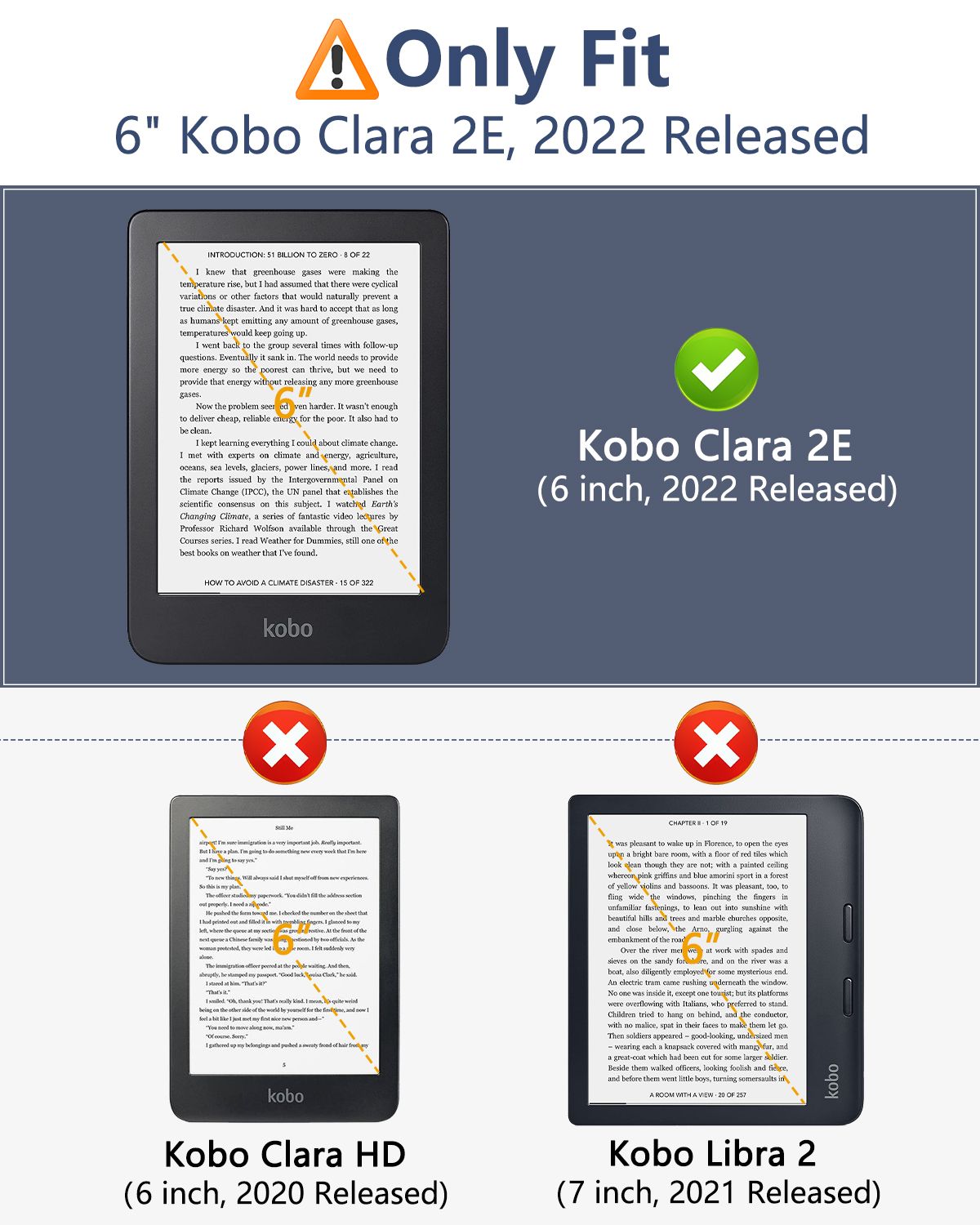 MoKo tui pour Kobo Clara 2E 6 pouces version 2022 Ultra-min... - 3