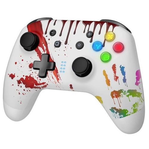 Manette Winkoo Pro Switch-Lite-Oled Bluetooth-Programmable-Turbo-Double Moteur-Joystick Pc-Steam-Téléphone Ios Android Blanc Paume