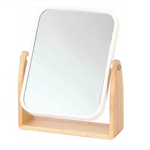 Miroir en polystyrène et bambou blanc 20x16x5cm