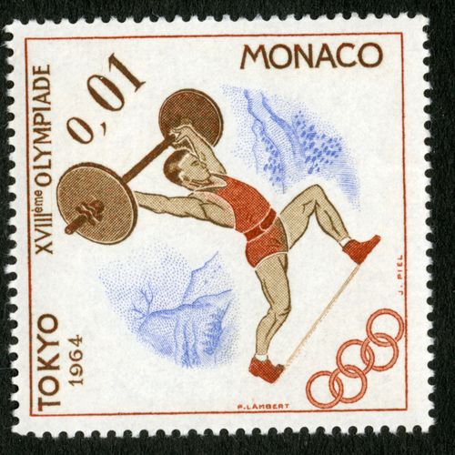 Timbre Non Oblitéré Monaco, Tokyo 1964, Xviiie Olympiade, Lambert, Piel, 0,01