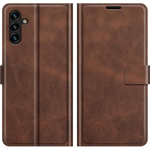 Coque For Samsung A04s Housse En Cuir Pu Tpu Magnétique Protection Étui For Samsung Galaxy A04s A13 5g Telephone Portable Portefeuille Fonction Support Brown