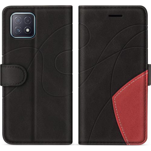 Coque Pour Oppo A73 5g / Oppo A72 5g, Portefeuille Etui En Cuir Pu Coque Pour Oppo A73 5g / Oppo A72 5g / Oppo A92s / Oppo Reno 4z, Antichoc Housse De Protection Avec Fente Carte, Noir