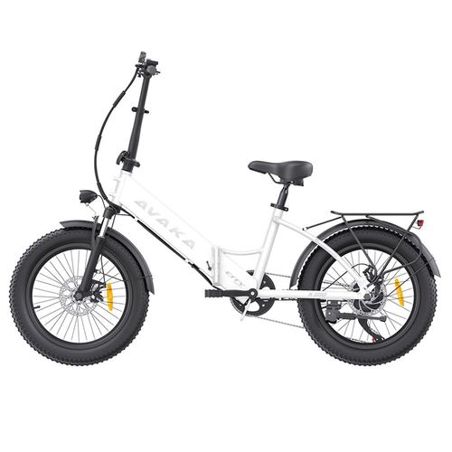 Vélo Électrique Pliable Avaka K300, Moteur 350w, Batterie 36v 16ah, Pneus 20 X 3,0 Pouces, Vitesse Maximale 31km/H, Autonomie 100km, Freins À Disque Avant Et Arrière - Blanc