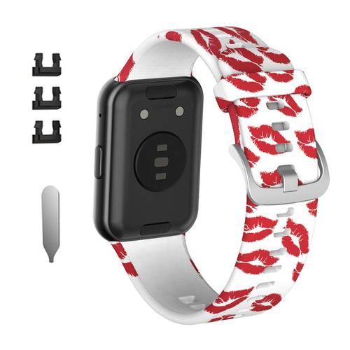 Bracelet De Montre En Silicone Pour Huawei Sport Original Adapté Ceinture Accessoires D'impression Avec Outil