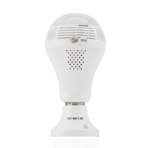 TD® Caméra intelligente à ampoule blanche 360 panoramique HD WIFI Caméra de surveillance de sécurité sans fil intelligente