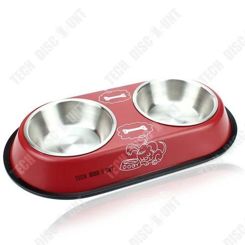 Td® Fontaine À Boire Chien Fournitures Pet Double Bol Riz Bol Teddy Animal Automatique Chien Bol Chien Nourriture Bol Alimentation