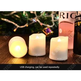 TD® Lot de 12 bougies Chauffe Plat LED Blanc- Décoration Festif