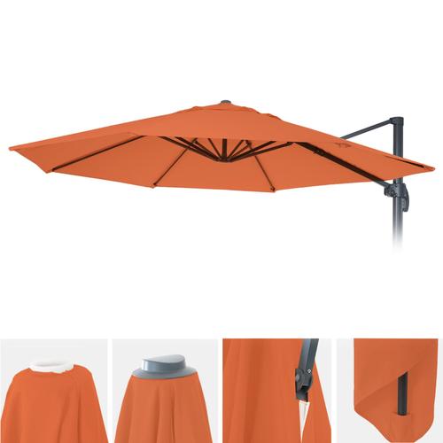 Housse De Parasol Hwc-A96, 8 Baleines Rondes Ø3m 220g/M² Polyester, Housse De Rechange P.Ex. Pour Parasol Ampli Hwc-A96   Terracotta