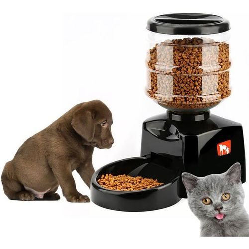 Tera® Distributeur Automatique Programmable De Nourriture 5,5l Avec Enregistrement Vocal Pour Chien, Chat (1-3 Repas Par Jour)