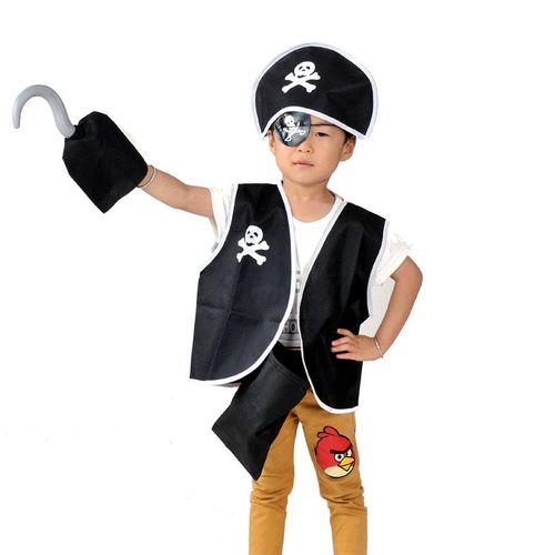 Vêtements D'halloween Décor De La Fête | Chapeau De Capitaine De Pirate, Chapeau Cosplay, Costume De 5 Pièces Par Ensemble, Costume De La Journée Des Enfants, Livraison Gratuite