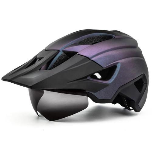 Casque De Vélo À Lunettes Magnétiques, Avec Filet Anti-Insectes, Visière À Lentille Amovible, Pour L'extérieur, Sur Route En Montagne