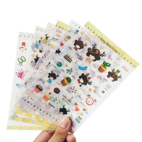 Autocollants Adorables Cerf De Dessin Animé Pour Filles, 6 Feuilles/Ensemble, Nouvelle Décoration, Fournitures De Décoration Pour Notes D'enfants, Diy Bricolage, Offre Spéciale