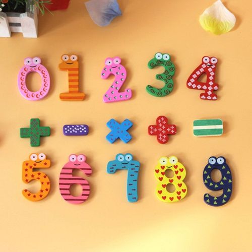 Aimant De Réfrigérateur En Bois Coloré Pour Enfant, Jouet En Forme De Chiffres Et Alphabet Anglais, Idéal Pour Enseigner Les Maths, Décoration De La Maison