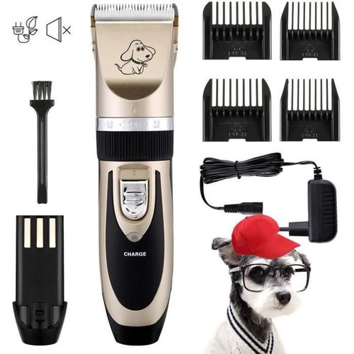 Etakin® Tondeuse Chien Professionnelle Charge Rapide Tondeuse Chat Persan Silencieuse Tondeuse Animaux Rechargeable Sans Fil (Or)