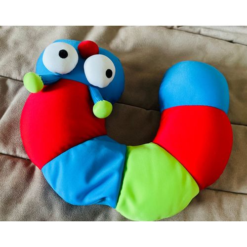Jouet Coussin Chenille En Mousse Multicolore Pour Bébé Pour Bébé Marque Garantie--Fisher Price- Ce Coussin Permet À Bébé De Jouer Et De Lui Caler La Tête Dans Sa Poussette-