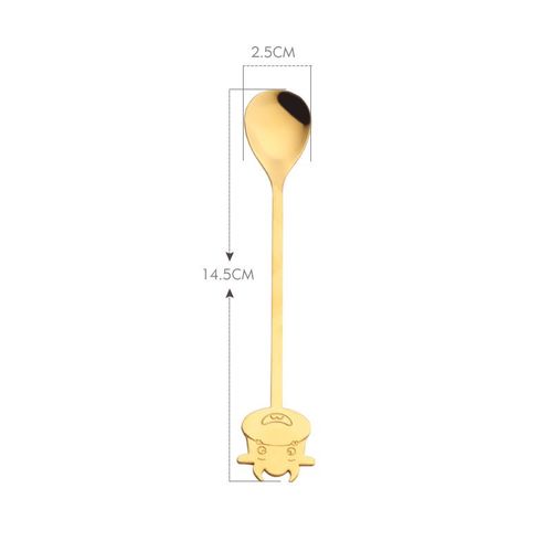 Cuillère À Mélanger En Acier Inoxydable Pour Enfant, En Forme De Vache, Dessin Animé, Mignon, Gâteau, Café, Dessert, Thé, Glaces, Cuillère À Thé, Long Manche