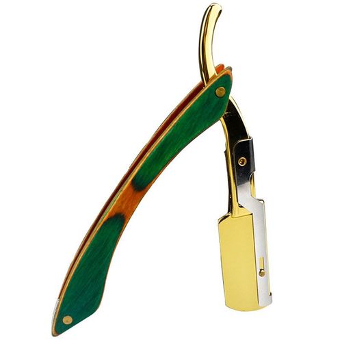 Couteau de rasage antique, pliant et droit, en inox, pour homme, porte rasoir ancien, compatible avec lames et rasoir à poils et cheveux, noir, instruments de barbier, en acier inoxydable