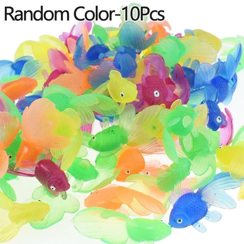 Jouets Amusants Pour Enfants, Mini Poisson Rouge Vif En Pvc Coloré, Modèle De Poisson Mou, Couleur Aléatoire, Nouveauté, 10 Pièces/Paquet