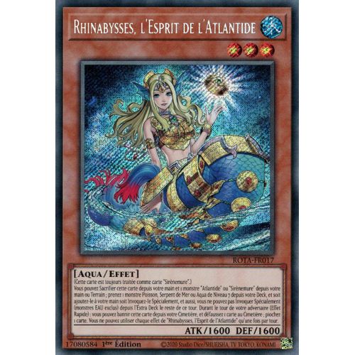 Yu Gi Oh Rota Fr017 Rhinabysses L'esprit De L'atlantide Secrète Rare