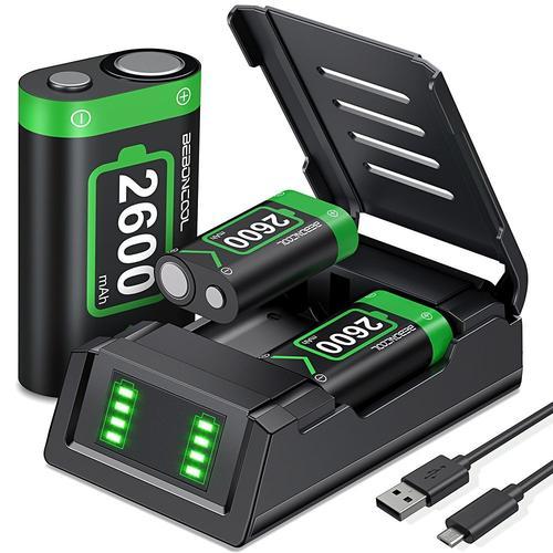 Batterie Rechargeable 2x2600 Mah Pour Manette Sans Fil Xbox One Gamepad Pour Xbox One/One S/X/One Élite/Xbox Série X/S