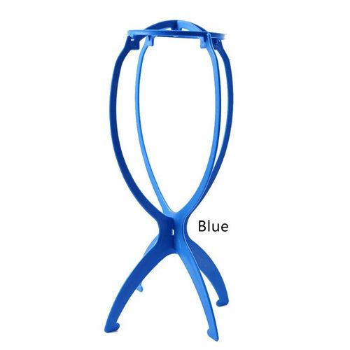 Support De Tête De Perruque Réglable,En Plastique Coloré,Durable,Présentoir De Chapeau De Perruque,Outil Portable Pliable - Type One Piece Blue