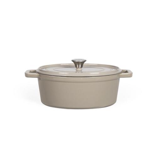 Cocotte Ovale En Fonte Gris