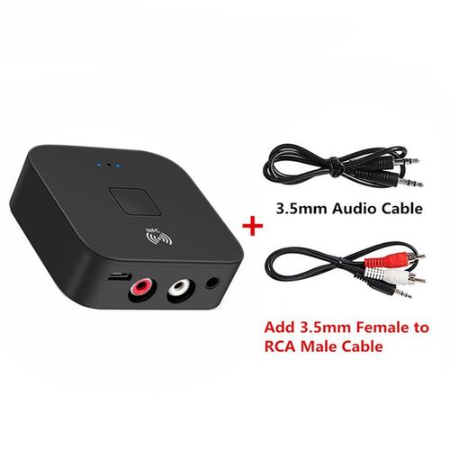 Adaptateur sans fil Bluetooth 5.0 3.5mm Jack AUX RCA Dongle micro NFC pour voiture transmetteur Audio amplificateur haut-parleur Auto