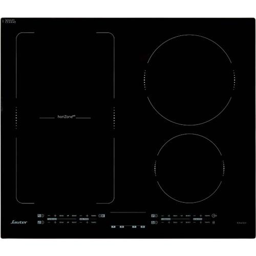 Sauter SPI6467B - Table de cuisson à induction - 3 plaques de cuisson - Niche - largeur : 56 cm - profondeur : 49 cm - noir - avec avant biseauté