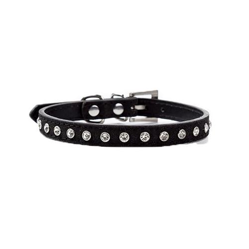 Collier Chat Et Chien Strass Pet Collier Microfibre Doux Confort Noir M