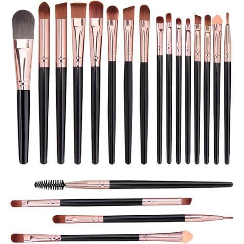 20 Pièces Lot Pinceau Maquillage Kit Pinceau Maquillage Pinceau A Maquillage Makeup Brushes Convient Pour Les Anticernes, Les Fonds De Teint, Les Fards À Joues Et Le Maquillage Des Yeux 