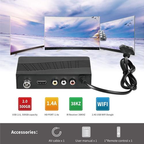 Boîtier Smart TV numérique 1080P DVB-T2 H.265 IPTV décodeur lecteur vidéo WiFi Bluetooth compatible STB