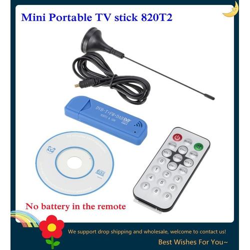 Mini bâton de télévision Portable 820T2 numérique USB 2.0 DVB-T + DAB + FM RTL2832U Support récepteur SDR accessoires de télévision - Type Chip 820T2 #B