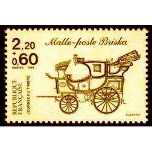 Timbre France 1986 Oblitéré - Journée Du Timbre - La Malle-Poste Briska - 2.20+0.60 Yt2411
